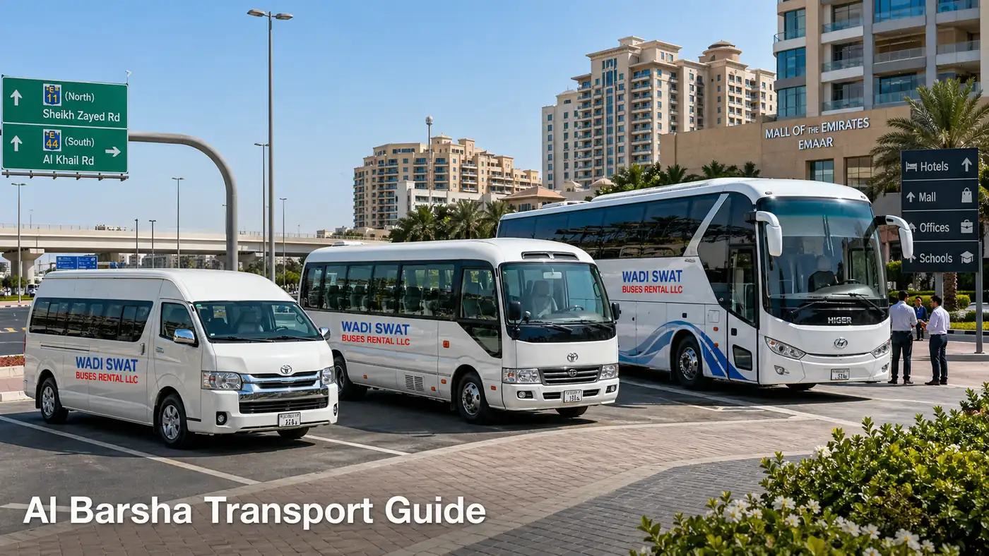 Al Barsha transport guide image for local passenger van movement