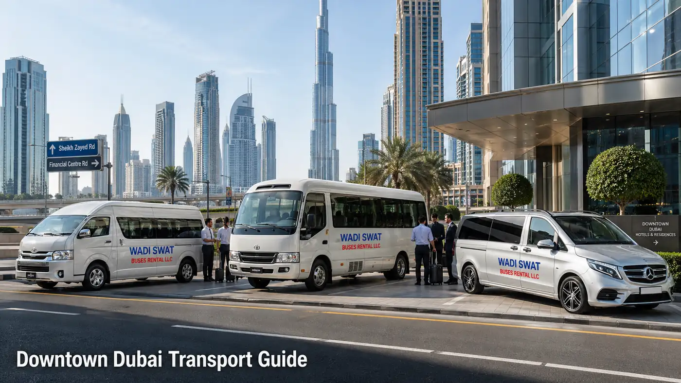 Downtown Dubai transport guide image for business, hotel, and visitor movement