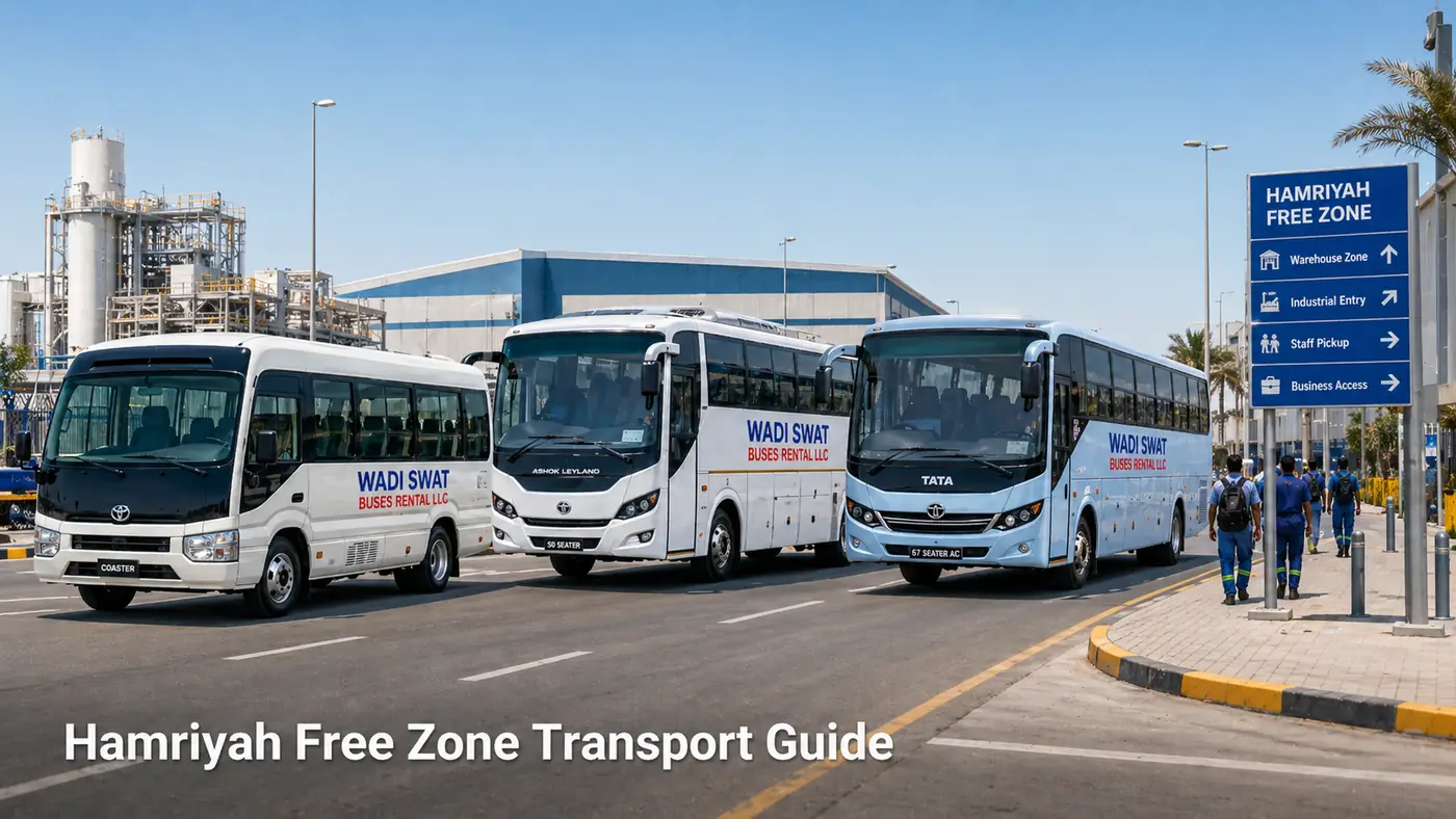 Hamriyah Free Zone transport guide image for free-zone worker and staff movement