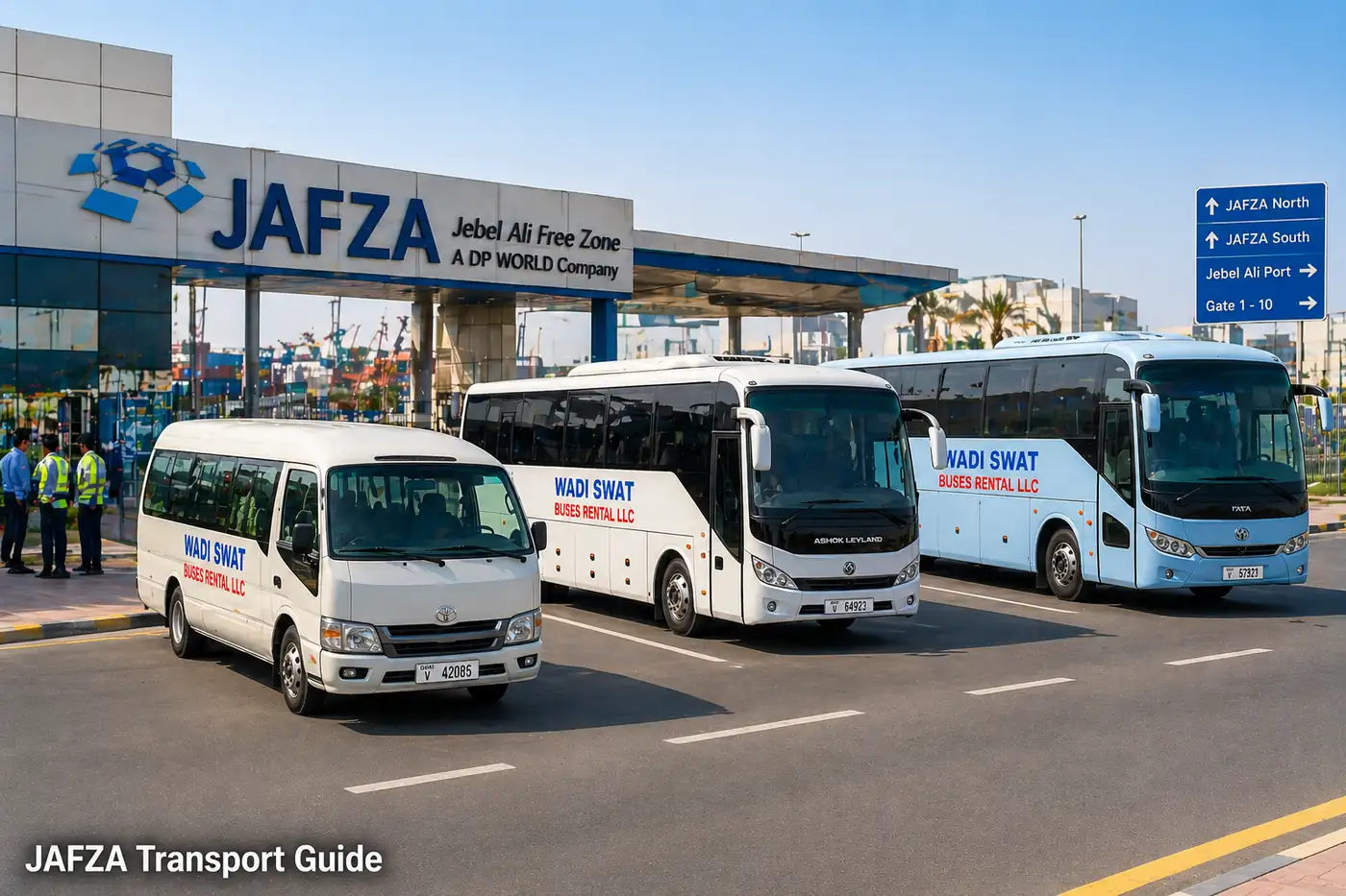 Pick and drop service in JAFZA with staff transport bus support