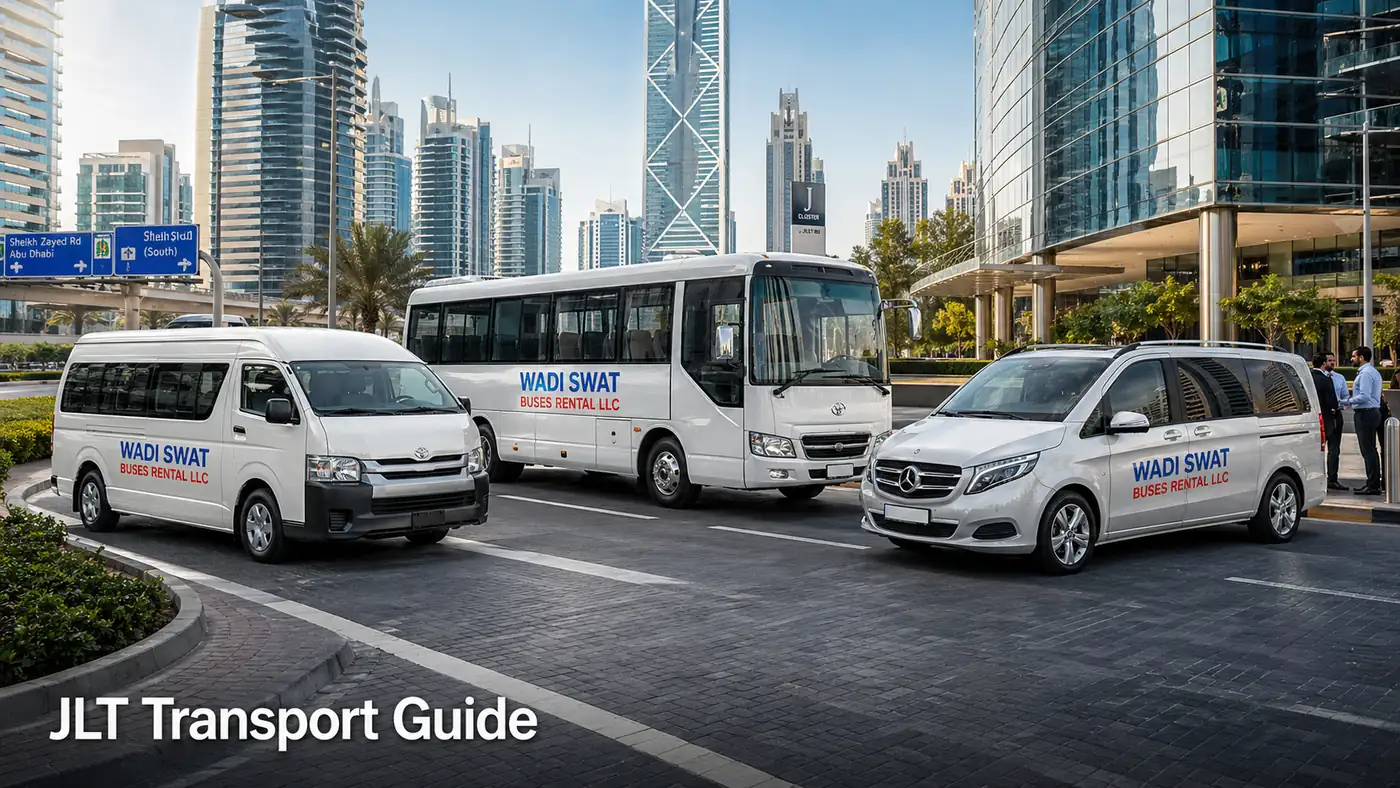 JLT transport guide image for office shuttle and tower-cluster movement
