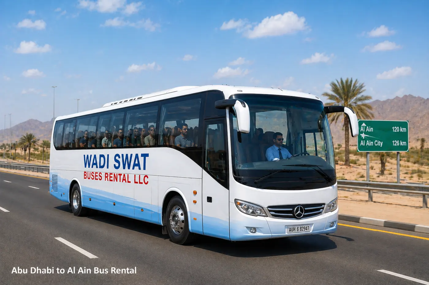 Toyota Coaster 23 seater minibus for Abu Dhabi to Al Ain private group transport