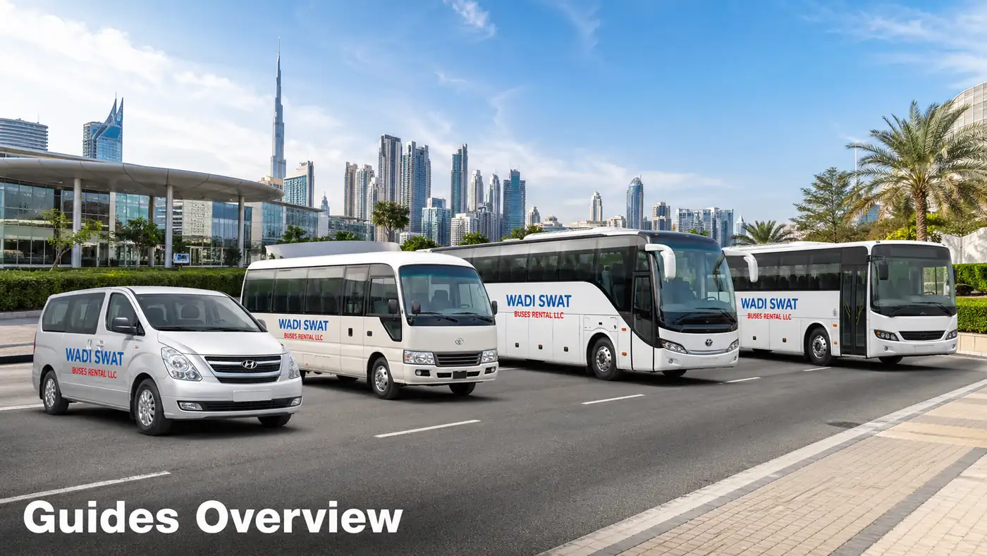 Hiace, Sprinter and Urvan transport fleet image for UAE planning guides
