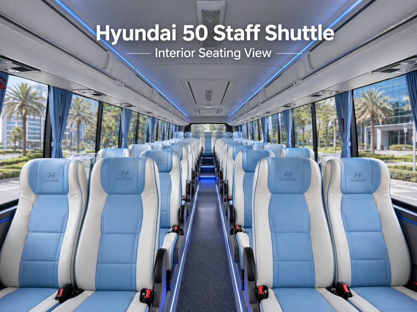 Ashok Leyland 60 Seater Staff Transport Bus interior seating view