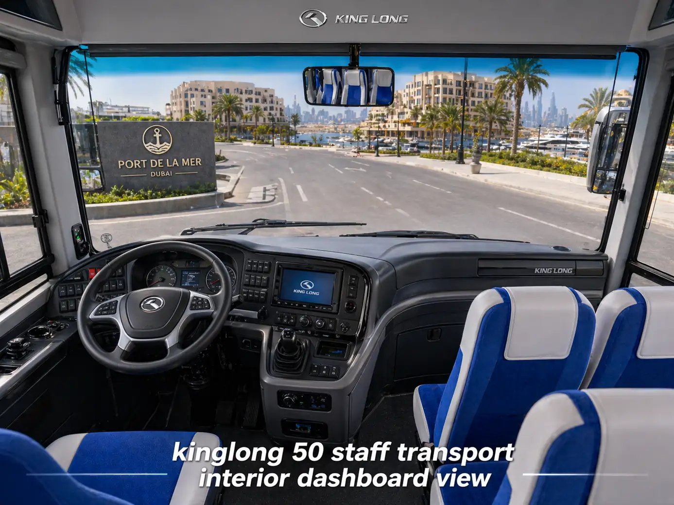 Ashok Leyland 71 Seater Workforce Bus dashboard and front cabin view