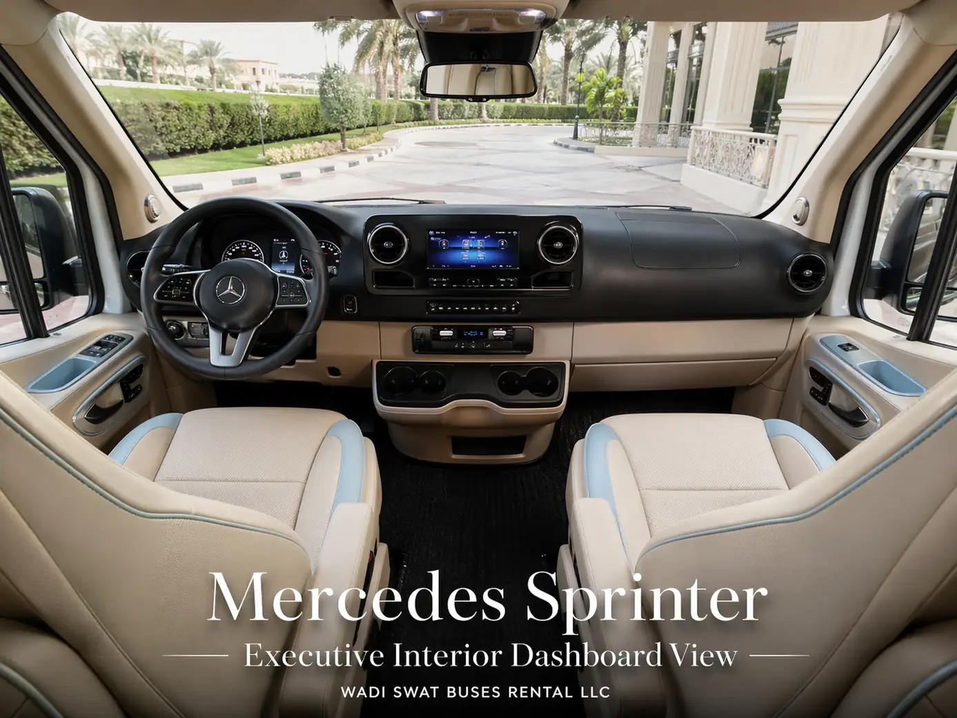 Mercedes Sprinter Executive Van dashboard and front cabin view