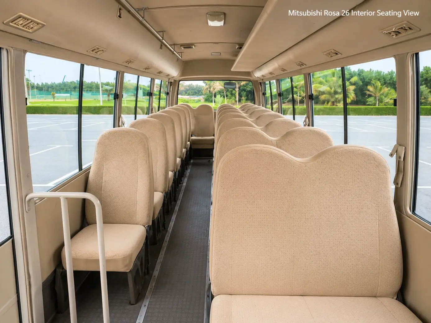 Mitsubishi Rosa 26 Seater Mini Bus interior seating view