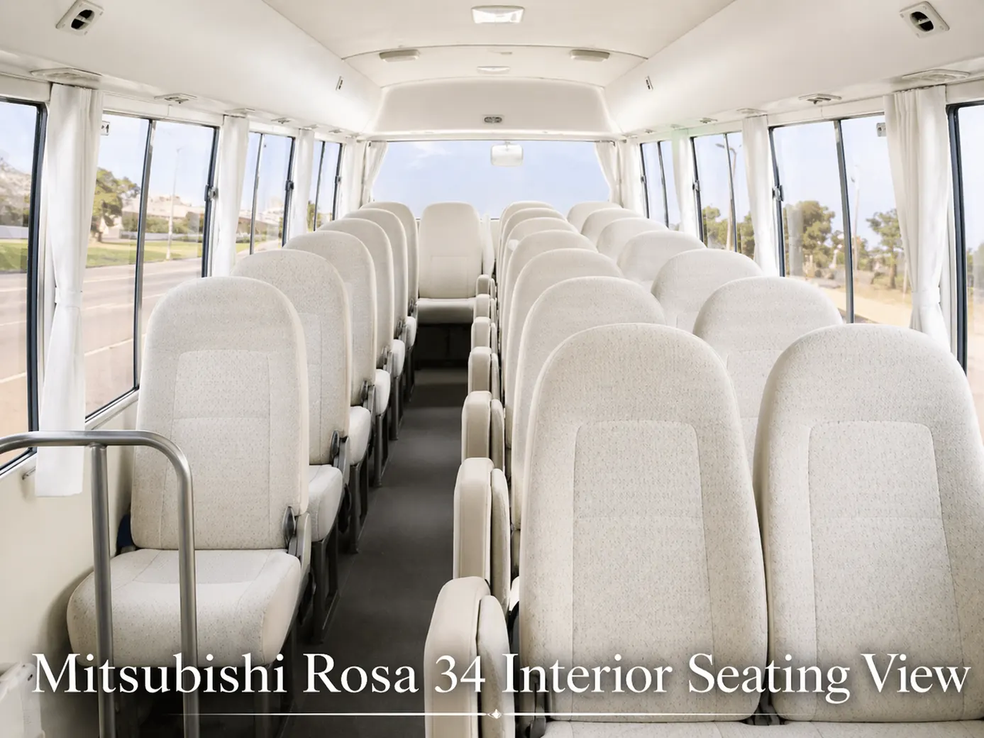 Mitsubishi Rosa 34 Seater Mini Bus interior seating view