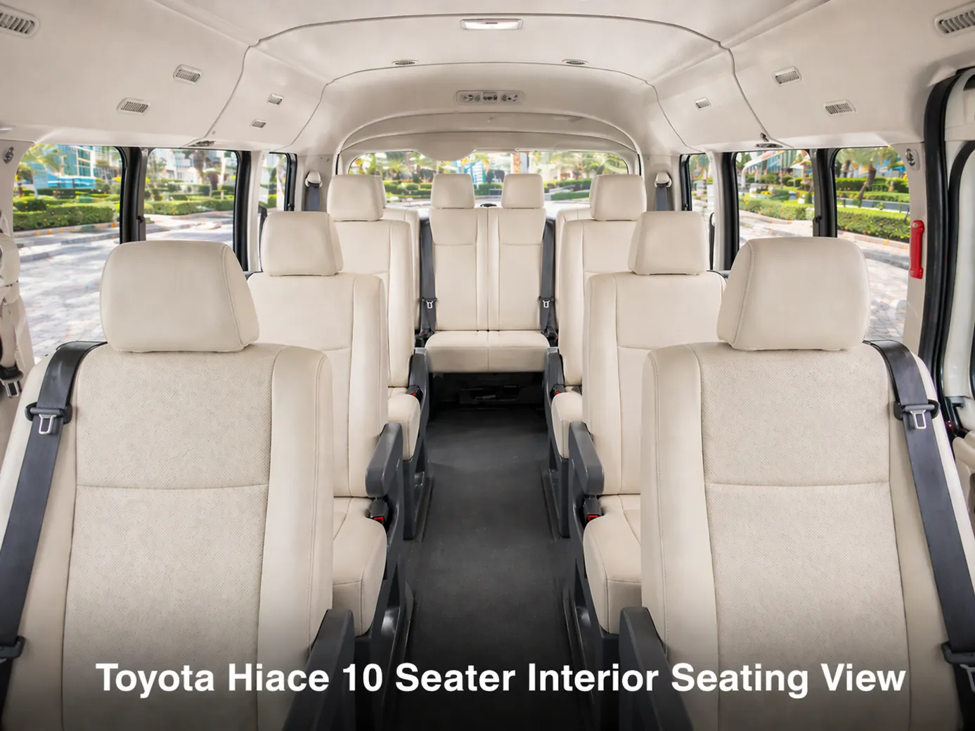 Toyota Hiace 10 Seater Passenger Mini Van interior seating view