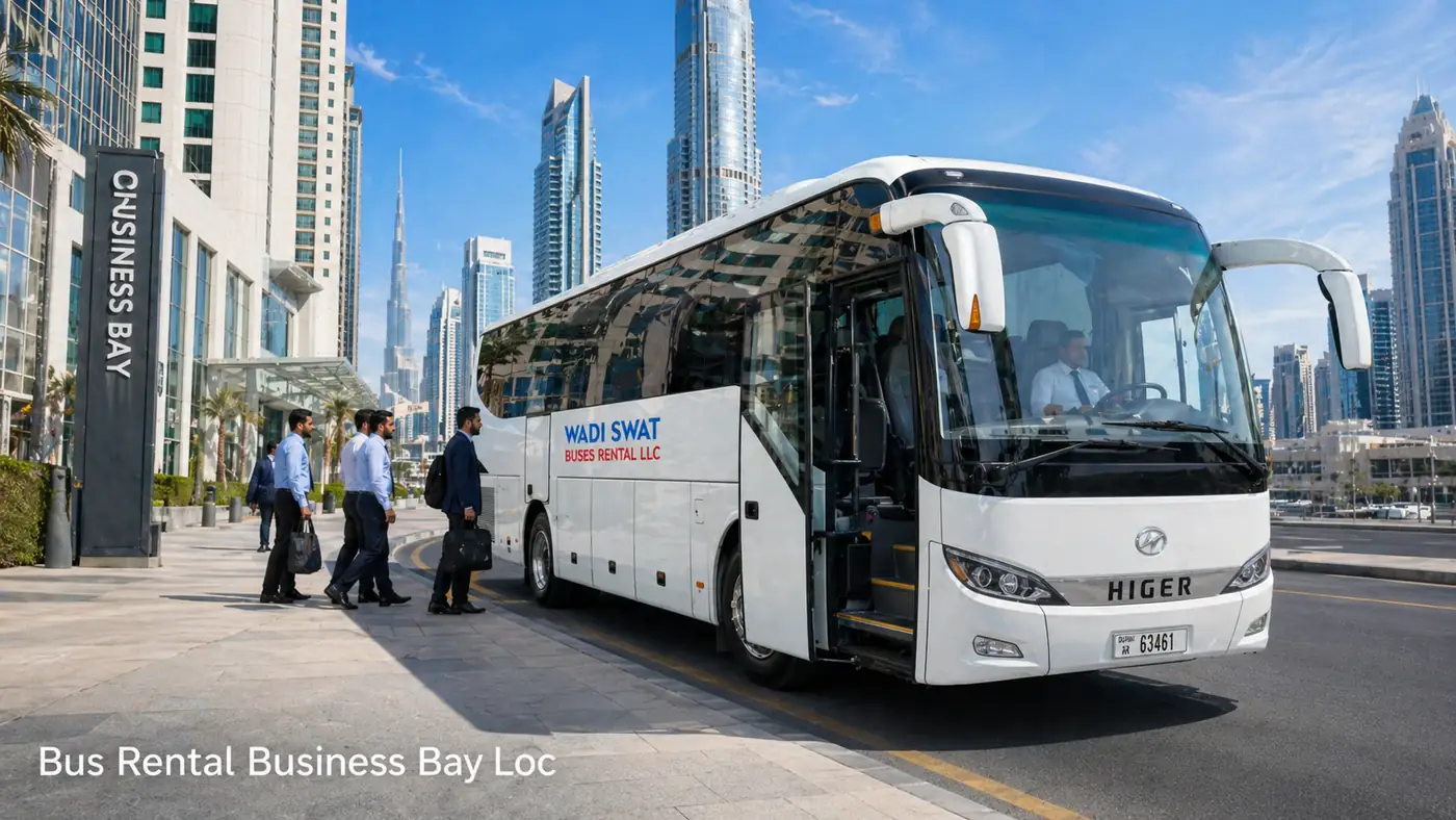 Business Bay executive shuttle van hero image for corporate transport