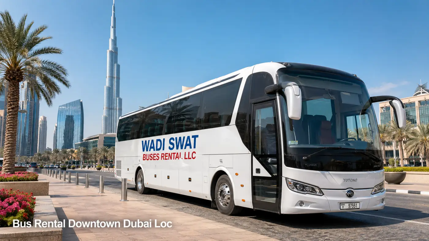 Downtown Dubai executive shuttle van hero image for corporate and hotel travel