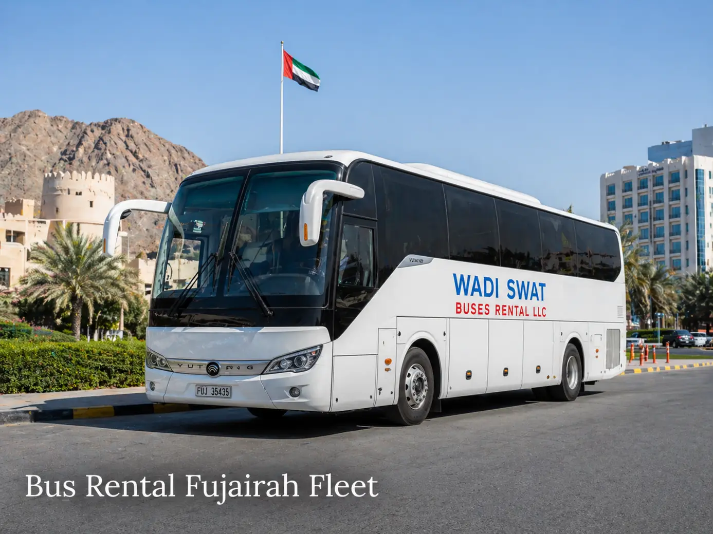 Mid-size mini bus option for Bus Rental Fujairah