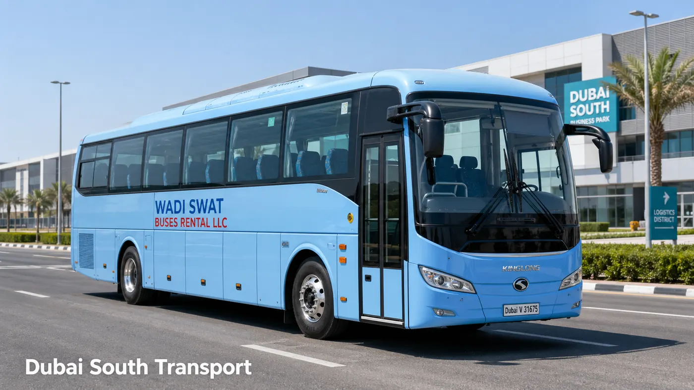 Dubai South transport for logistics staff, business park employees, airport-linked teams, workforce shuttles, and corporate route movement