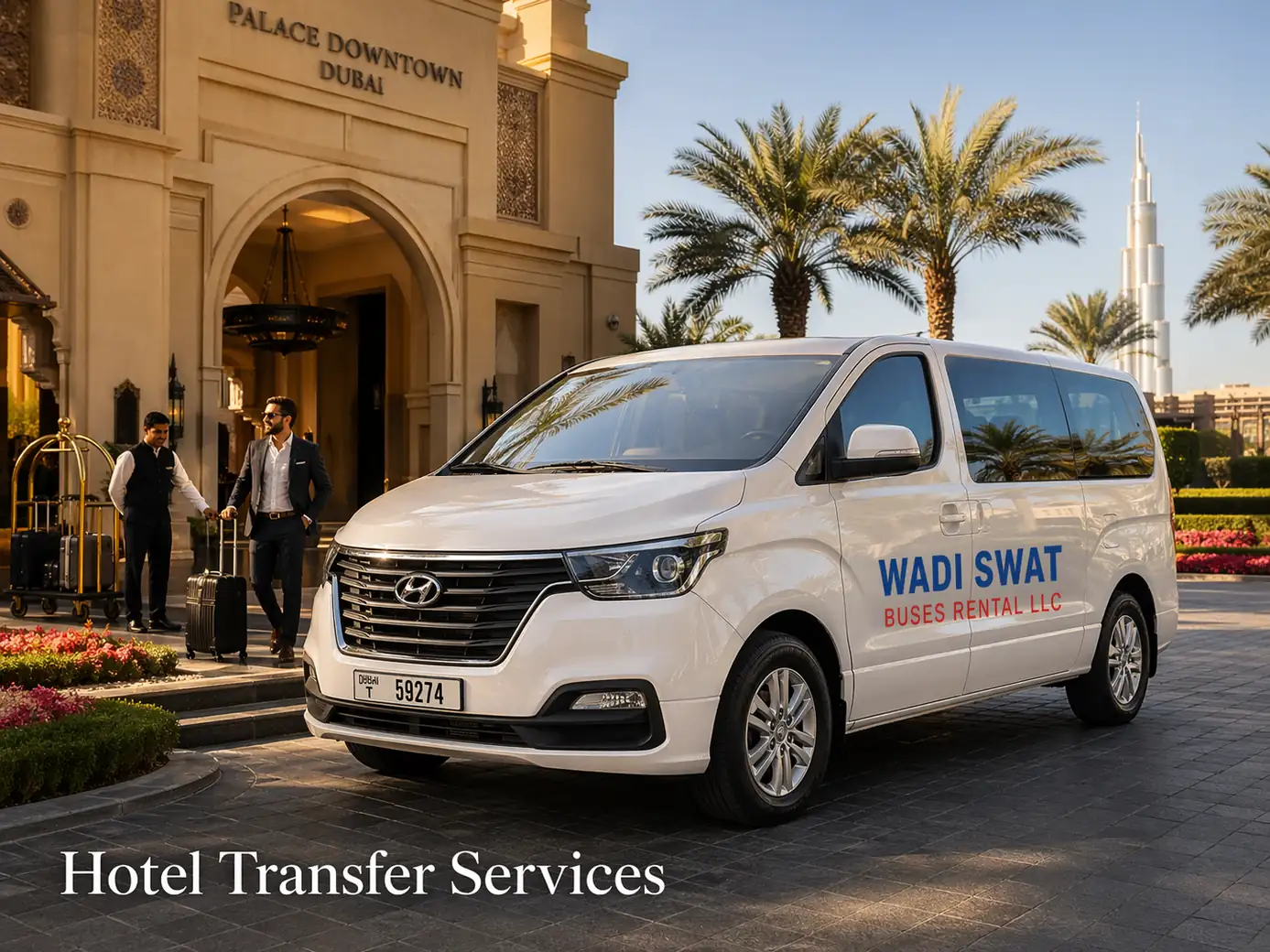 Hotel transfer services with luxury van for guest arrivals and departures