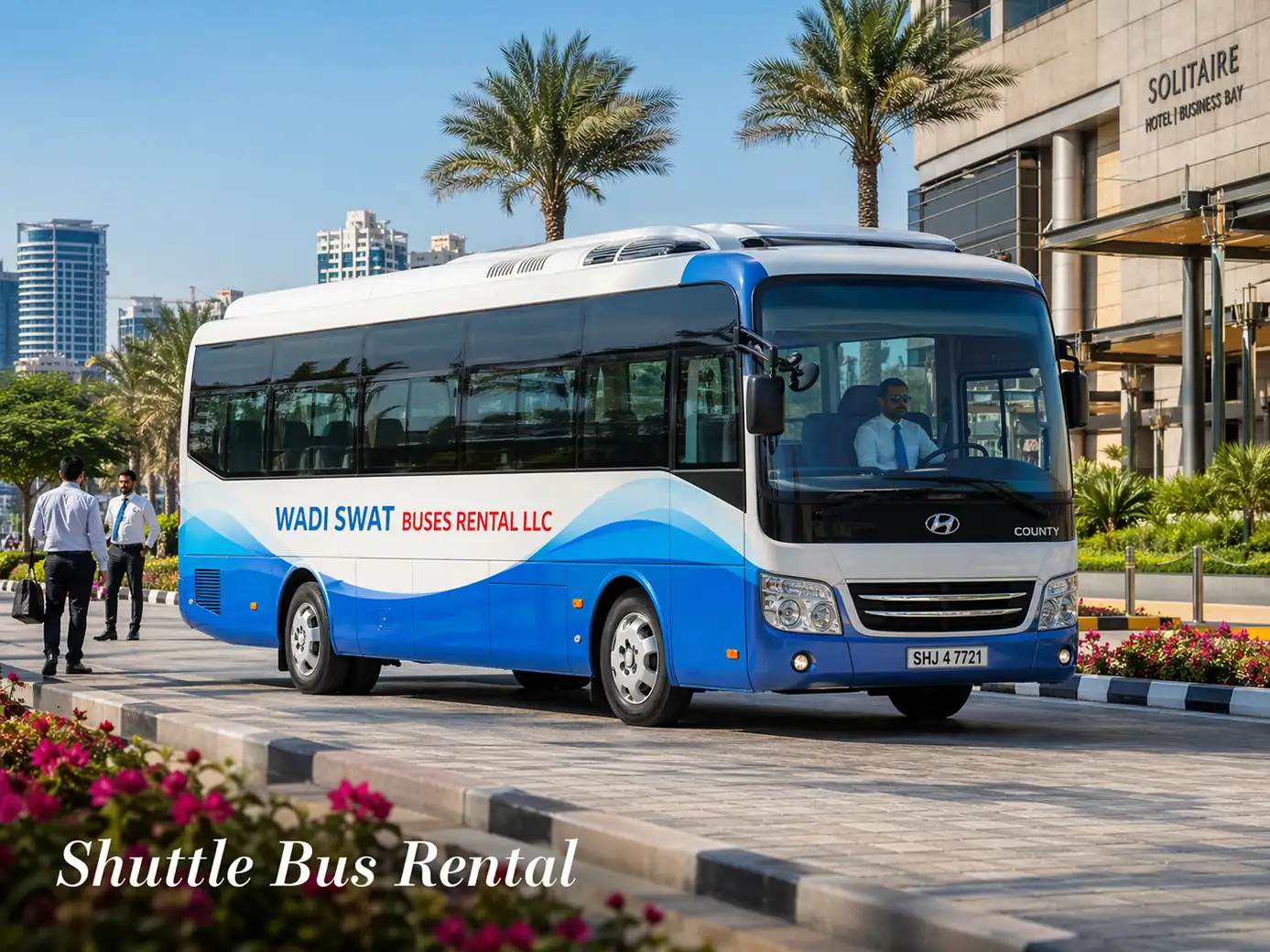 Shuttle bus rental service with reliable bus for corporate and group transfers