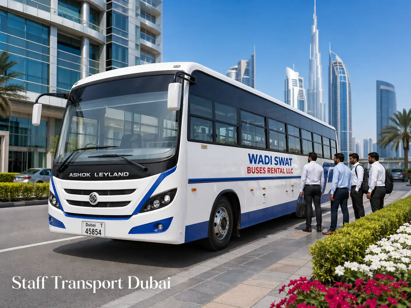 Staff transport Dubai service with professional buses for employee movement