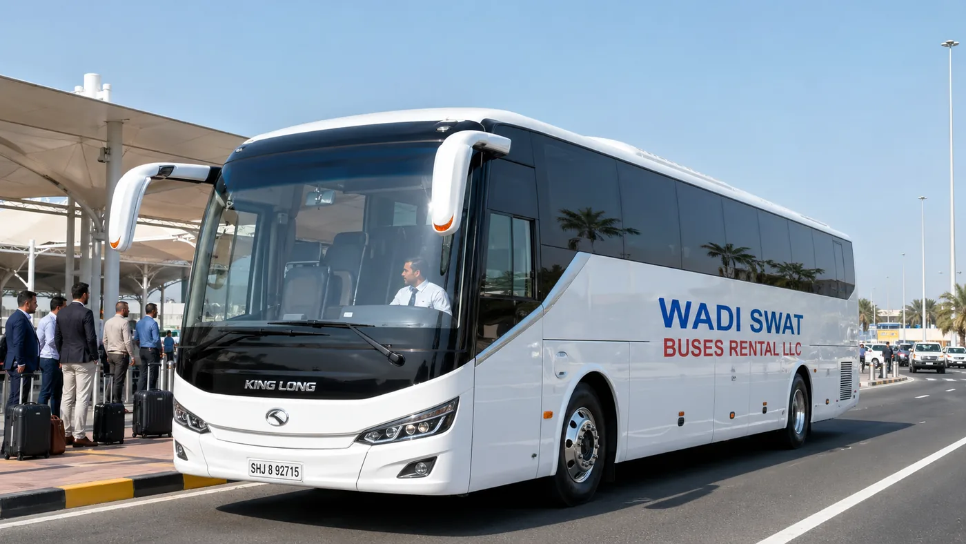 Bus Rental Sharjah Airport With Driver route-planning bus image for Sharjah