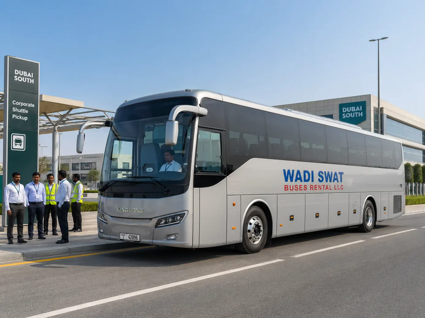 Dubai South bus rental route example: terminal pickup
