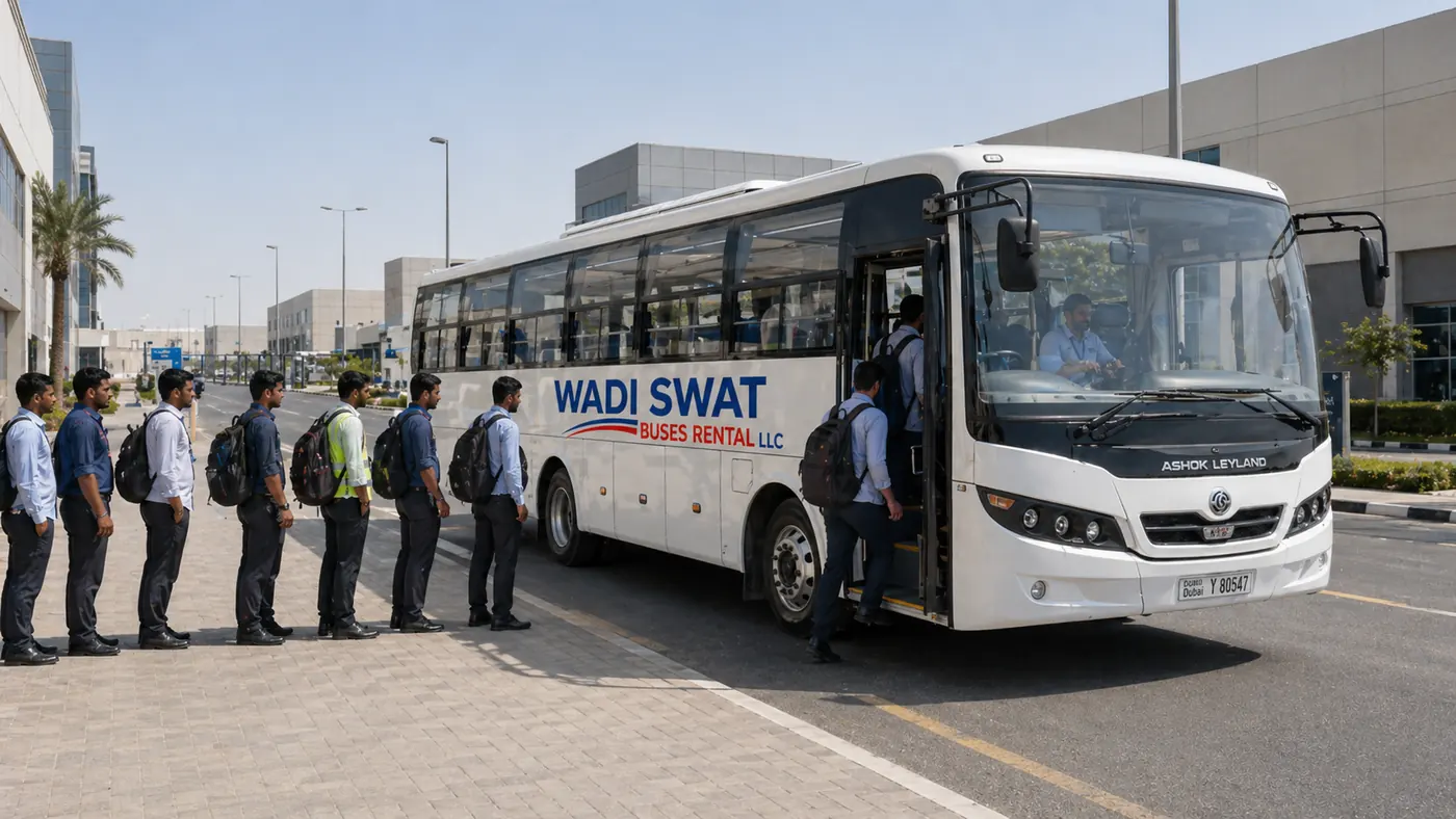 Expo City Dubai bus rental route example: office reporting route