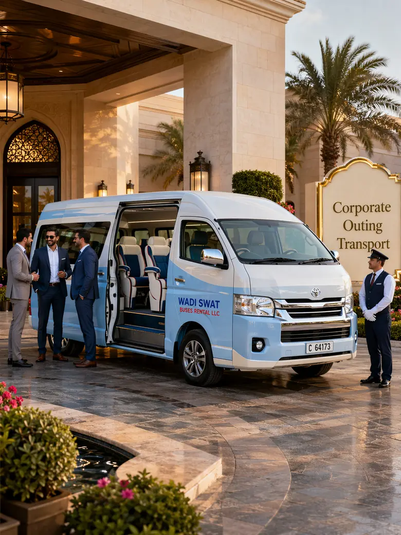 Corporate outing transport in Dubai Media City for office and company teams