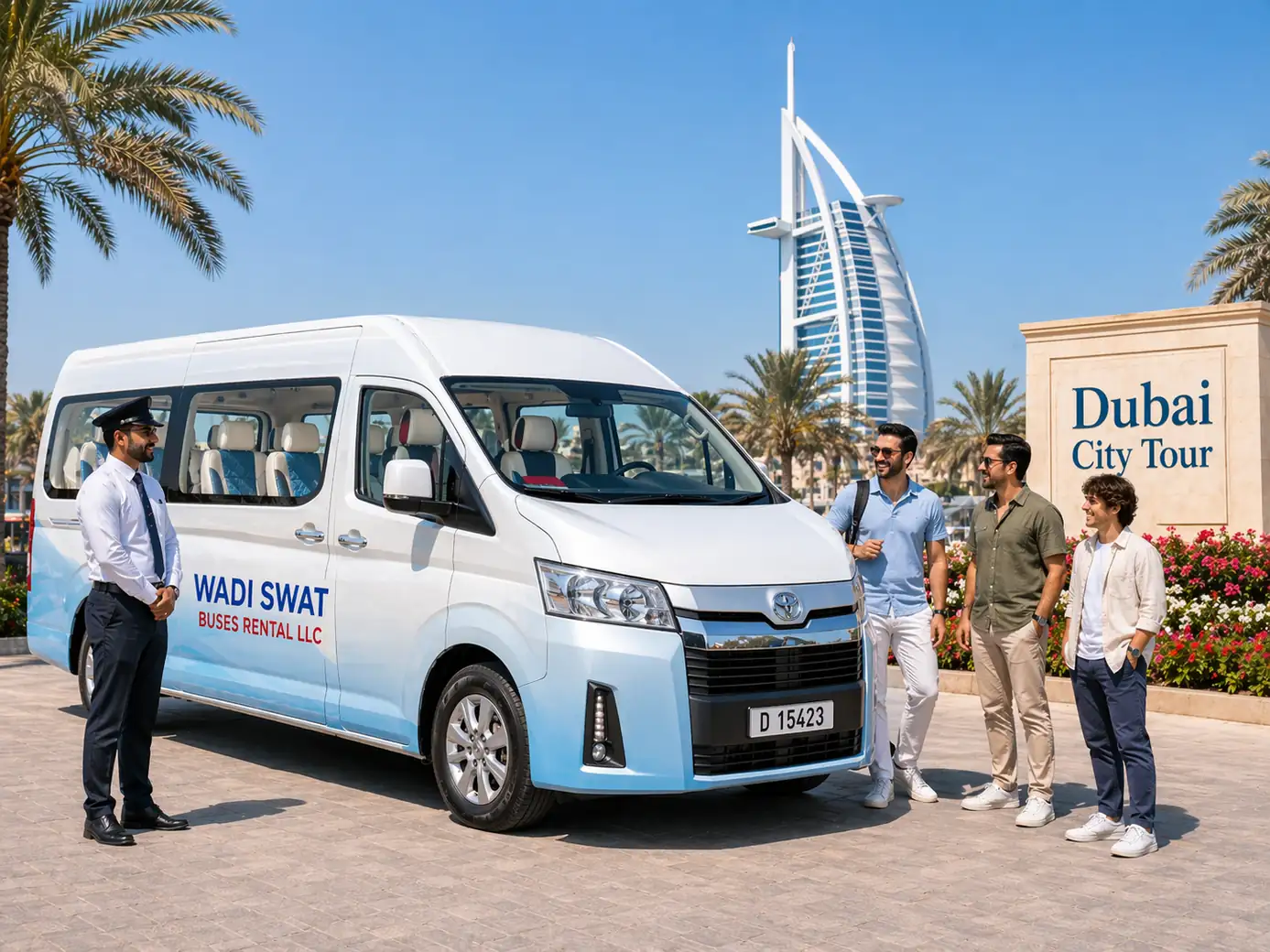 Dubai city tour Hiace van for small private sightseeing groups