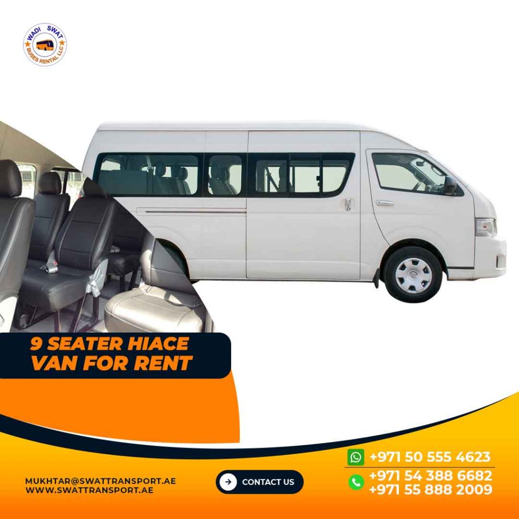 9 Seater Hiace Van Rental with interior