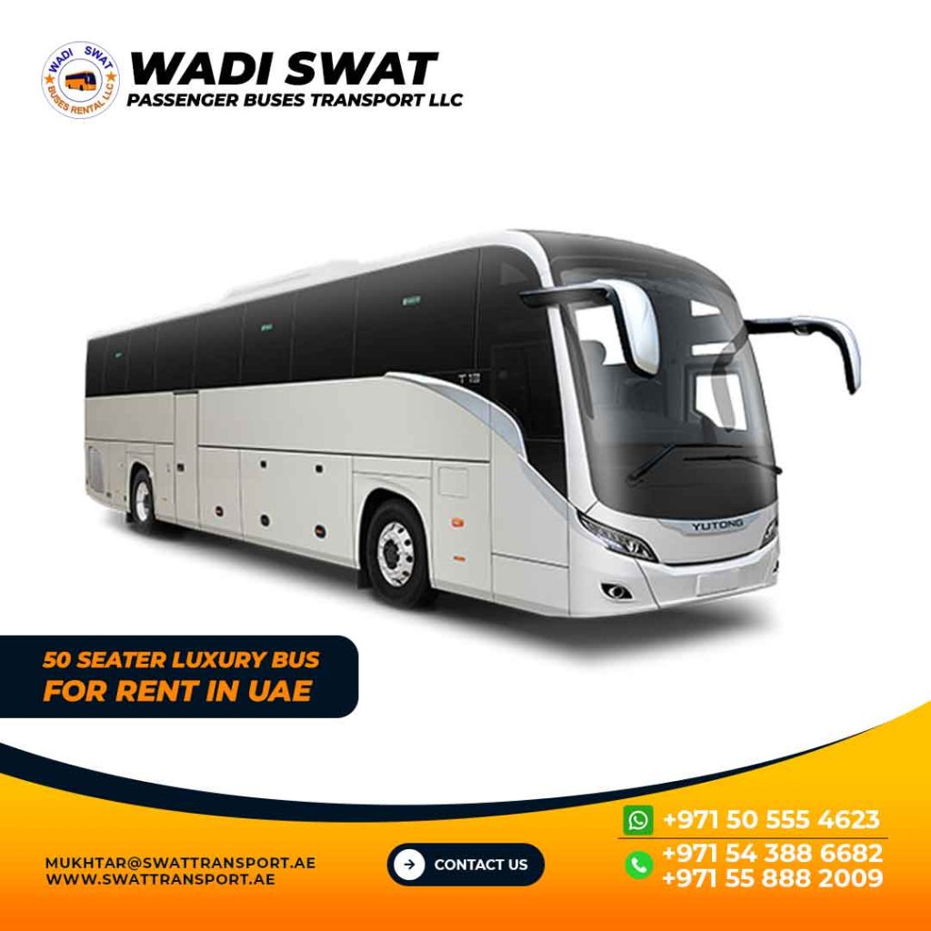 50 Seater Bus for rent in Dubai, Shajrah, Ajman, RAK and Abu Dhabi
