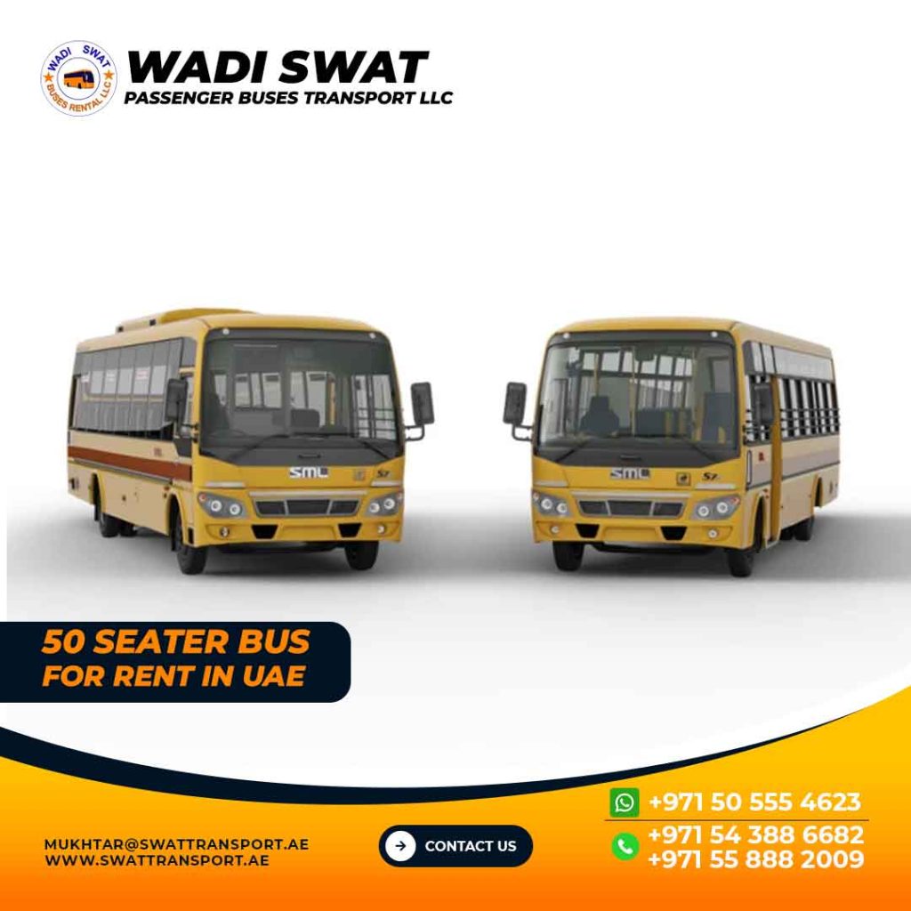 50 Seater Yellow Bus Rental Dubai, Ajman, Sharjah and Abu Dhabi
