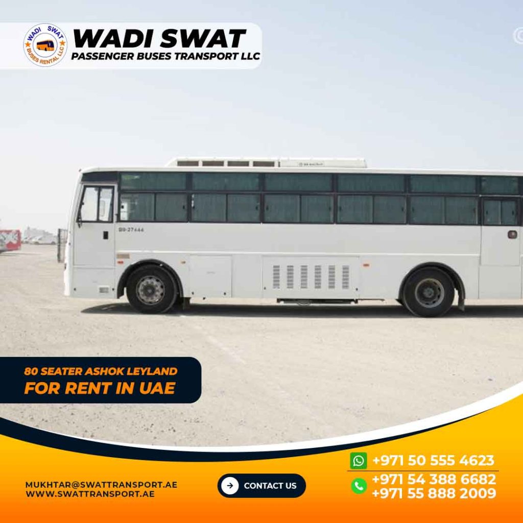 80 Seater Ashok Leyland For rent in Dubai, Ajman, Sharjah and Abu Dhabi