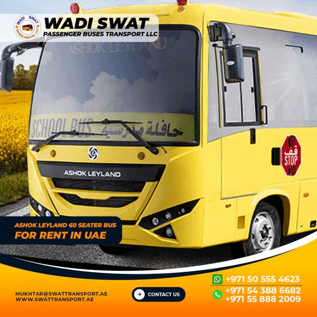 Ashok Leyland school bus 60 seater rental