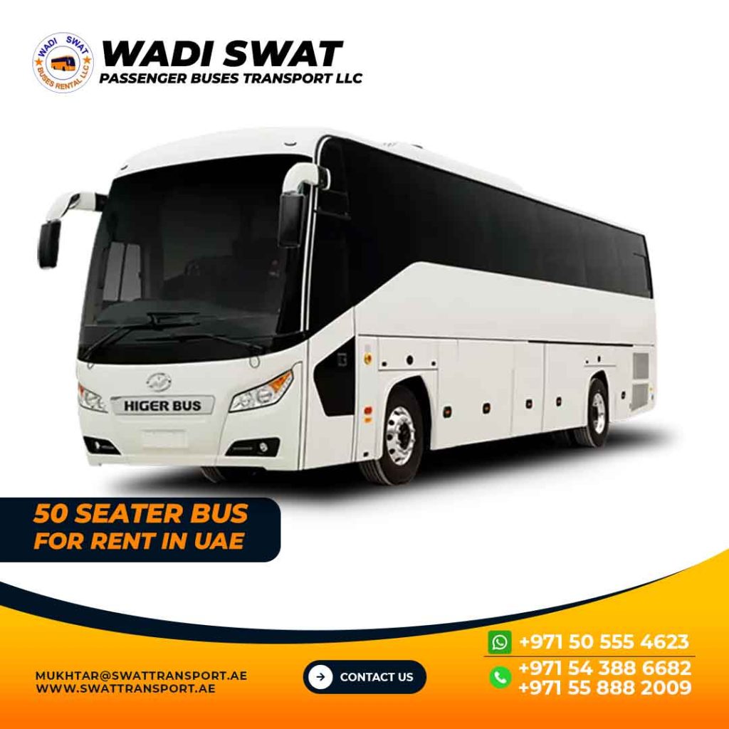 Hire 50 Seater Bus in Sharjah, Dubai, AJman, RAK and Abu Dhabi