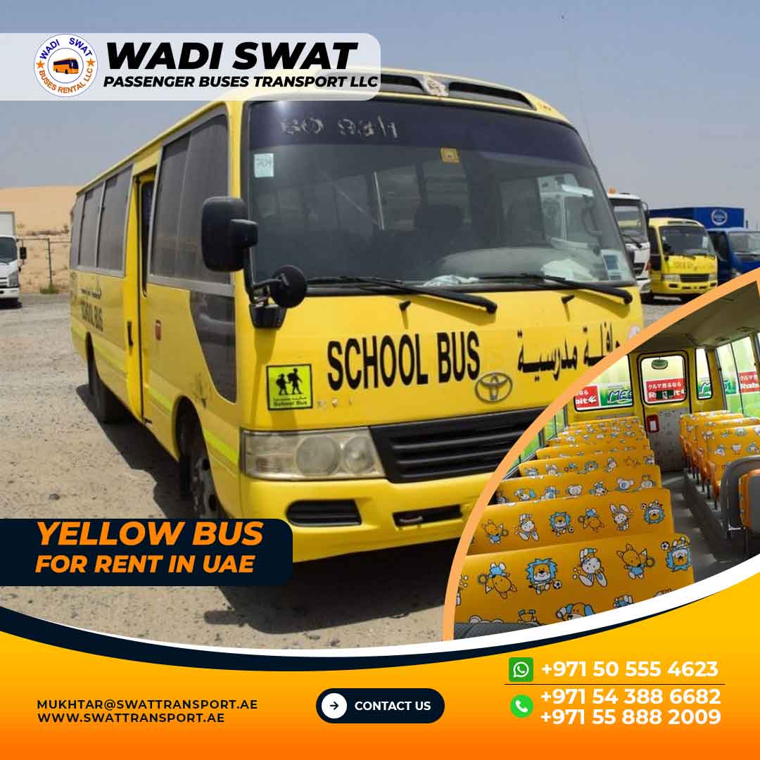 Yellow School Bus Dubai. Ajman, Sharjah, Abu Dhabi, RAK and Faujirah